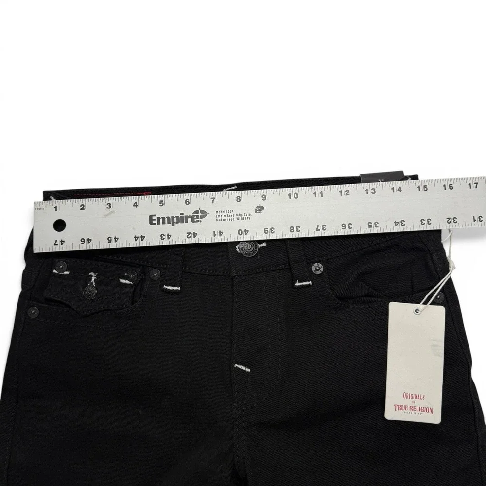 True Religion Rocco Relaxed Skinny Jeans Black Big T Flap Mens 29 NWT
